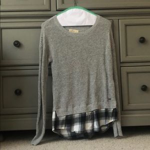 Hollister sweater with flannel